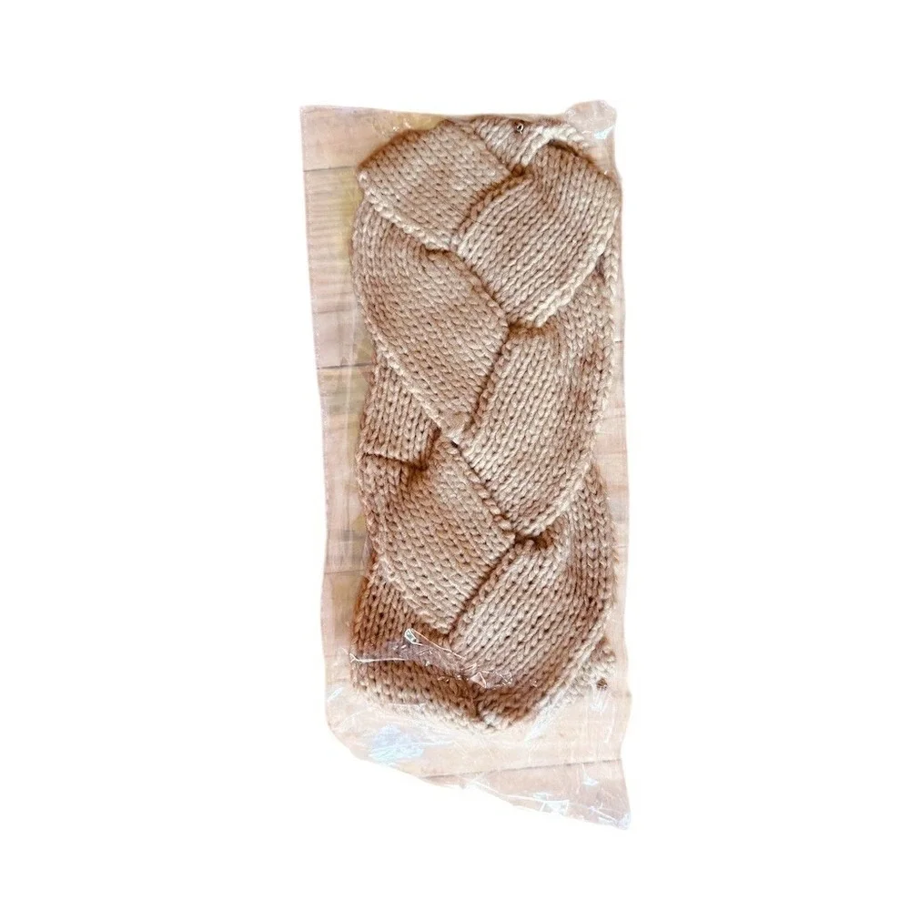 C.C. Exclusives Headband Womens Beige Braided Chunky Knit Gold Studs lot of 12